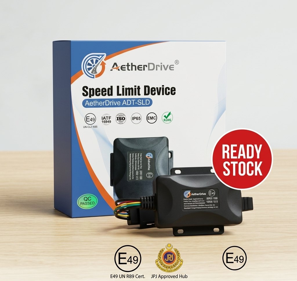 AetherDrive JPJ-Certified Speed Limiter Device (SLD) — ready stock at Malaysia Truck Rawang